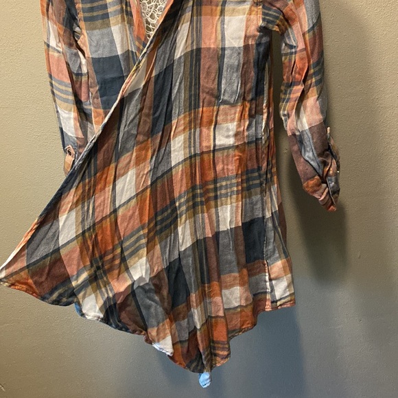 NWOT Flannel Lace Cardigan - Picture 9 of 9